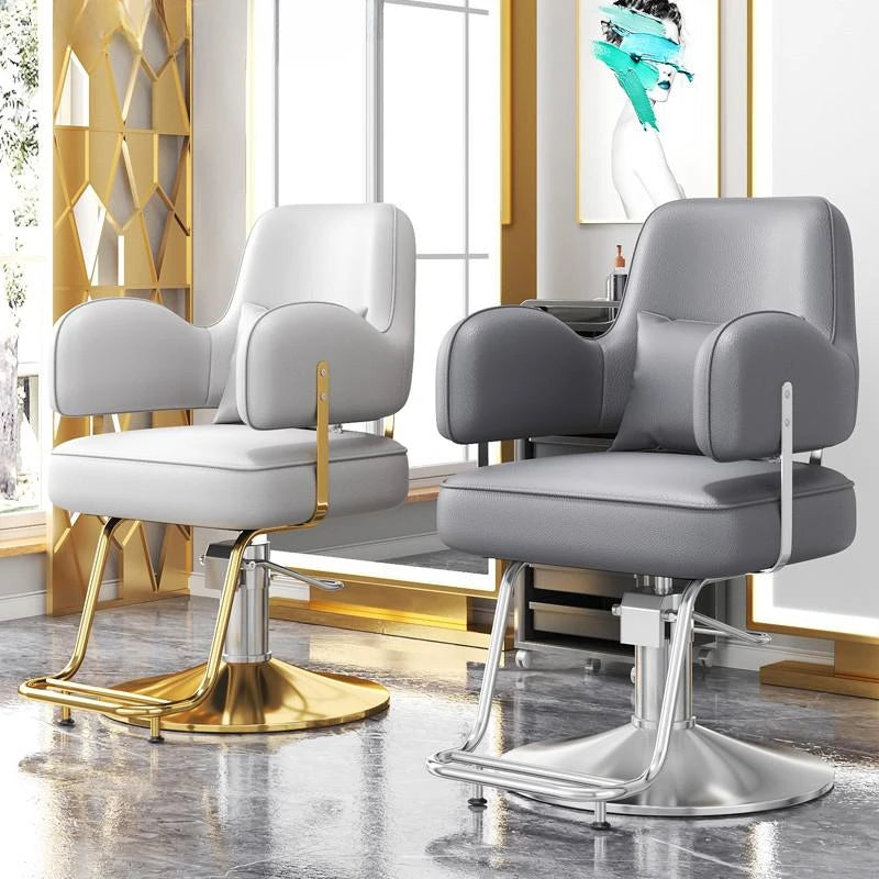 Premium Durable Hair Salon Barber Chairs European Style Hairdressing Chair Dressing Room Back Armchair Recliner Furniture