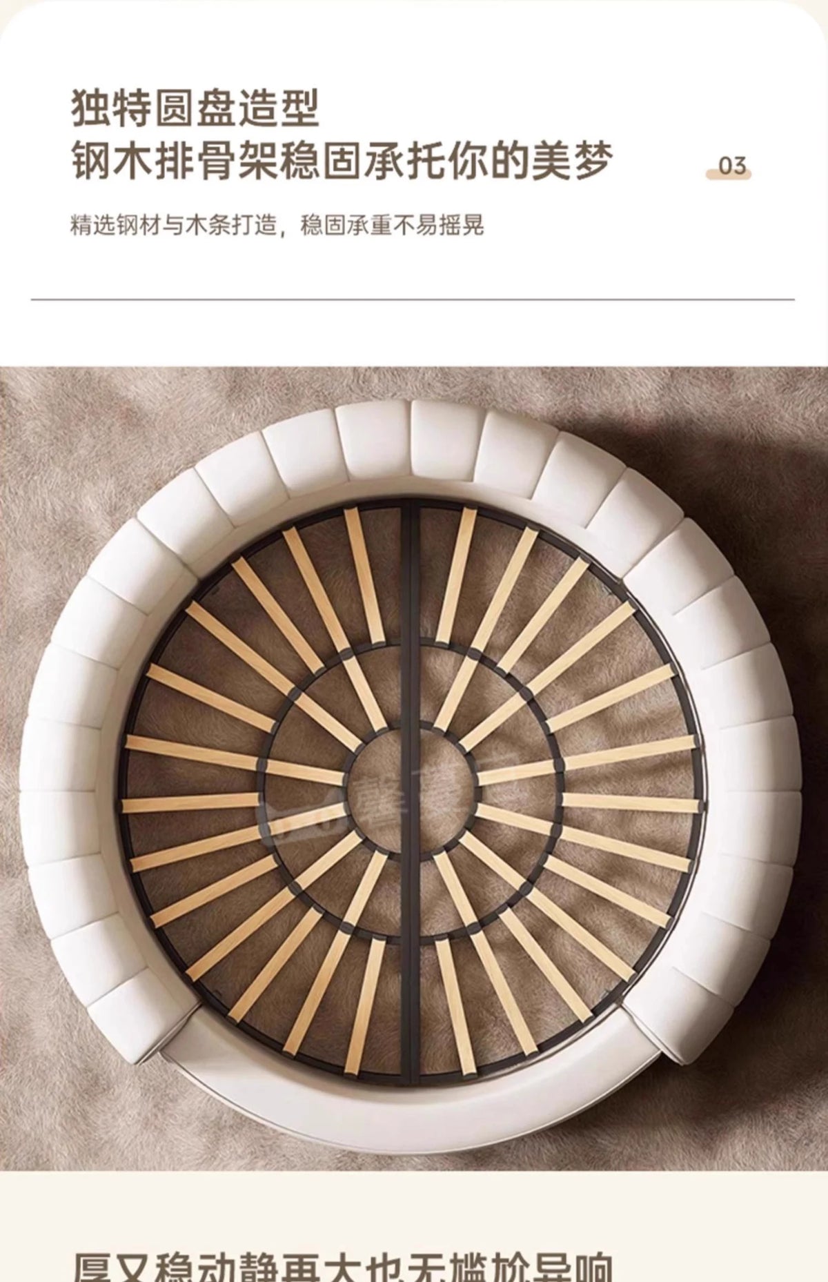 Fabric Round Bed Cream Wind Simple Double Wedding Light Luxury Adult Comfortable Bed Unusual High Quality Muebles Furniture