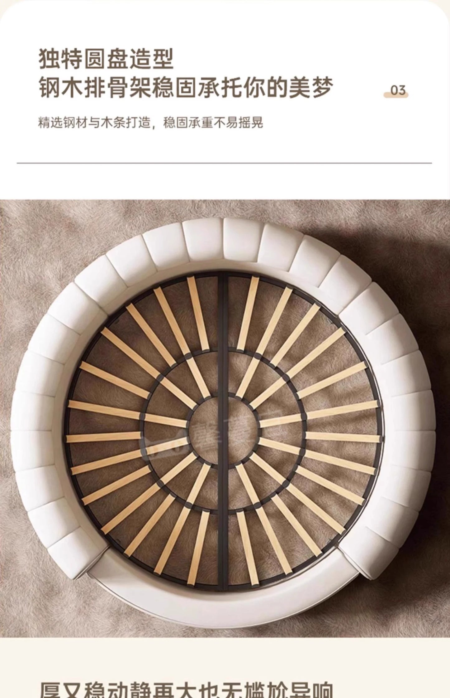 Fabric Round Bed Cream Wind Simple Double Wedding Light Luxury Adult Comfortable Bed Unusual High Quality Muebles Furniture