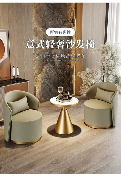 Custom.Light Luxury Modern Single Sofa Chair Hotel Sales Office Reception Beauty Salon Balcony Leisure Negotiation Table and