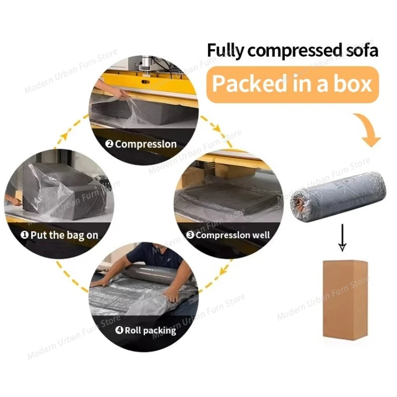 L Shaped Modular Sectional Sofas,Velvet Vacuum Modern Compressed Sofa,Luxury Corner Couch Living Room Sofa Set Furniture