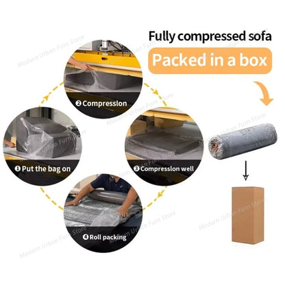 L Shaped Modular Sectional Sofas,Velvet Vacuum Modern Compressed Sofa,Luxury Corner Couch Living Room Sofa Set Furniture