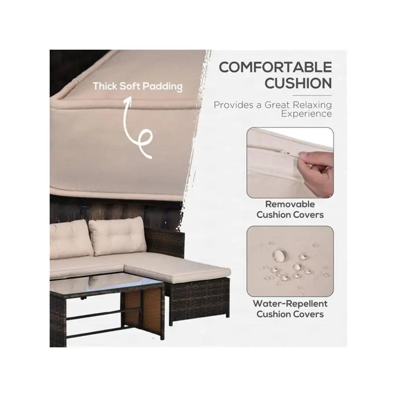 Outdoor Pieces Patio Furniture Set for Garden and Yard, Comfortable Seating, Durable Design