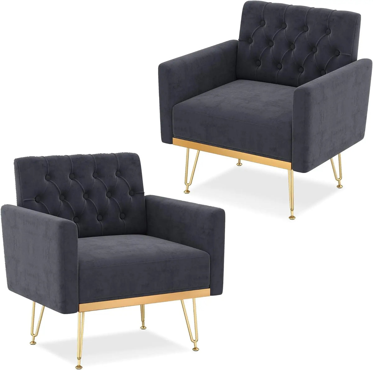 Accent Chair for Living Room, Comfy Oversized Velvet Upholstered Arm Chairs, Mid Century Modern Reading Single Sofa Side Chair