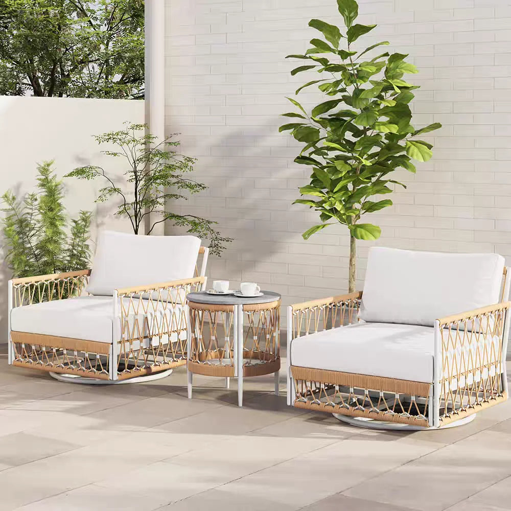 Coffee Table Outdoor Garden Sofas Villa Combination Terrace Waterproof Garden Sofas Hotel Metal Furniture Sofá Jardín MHHYSF