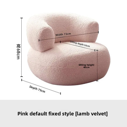 Nordic Designer Fabric Living Room Chairs Leisure Backrest Armchairs Bedroom Lambswool Luxury Single Sofa for Home Furniture