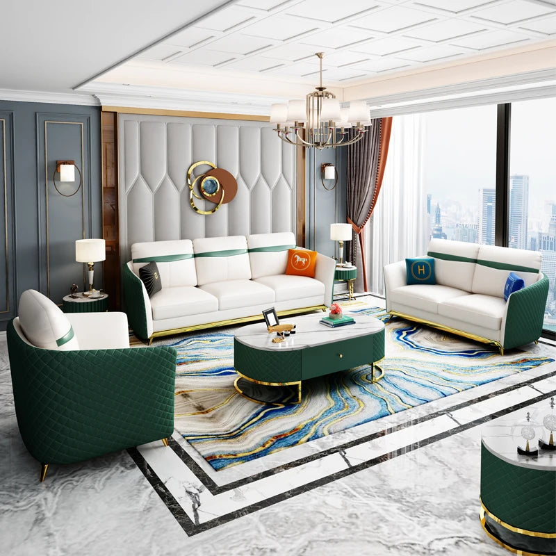 Designer Genuine Leather Sofas Fancy Modern Luxury Individual Loveseat Sofa Sectional Italian Sofy Do Salonu Home Furniture