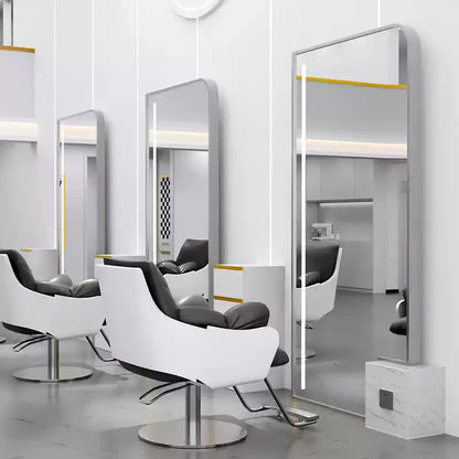 HJ Barber Shop Mirror Quick Cut Special Mirror Hair Salon Internet celebrity hair salon Full Lamp Mirror
