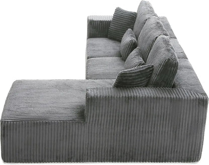 L-Shaped Modular Cloud Sofa with Chaise & Deep Seats