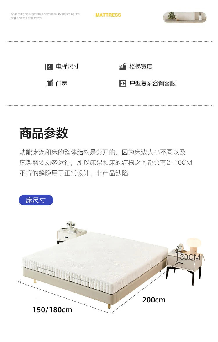 Smart Luxury Bed Modern Sofa Design Bedroom Platform Sleeping Massage Bed Platform Safe Letto Matrimoniale Office Furniture