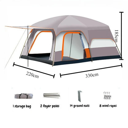 Sunshade Waterproof Tent Portable Wear Resistance Camping Tents Outdoor Stable Windproof Large Spaces Four Season Shelters