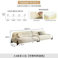 Sofa cream style, minimalist cat claw cloth leather art, small apartment living room arc sofa