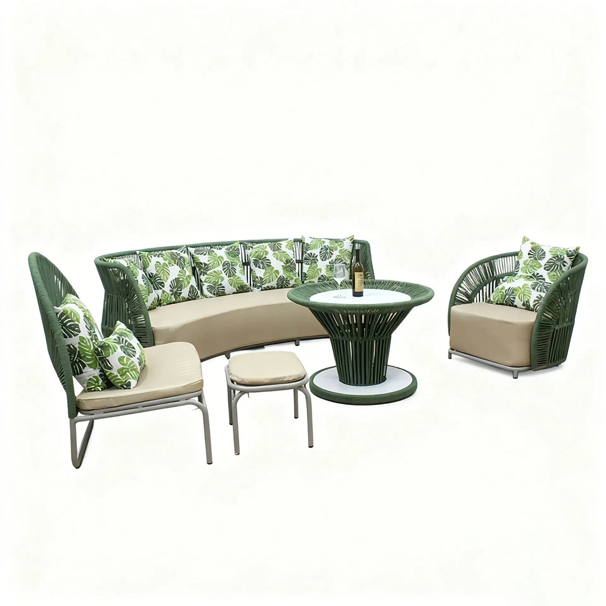 Hot-selling designer waterproof rattan outdoor sofa courtyard villa balcony leisure rope weaving combination single double