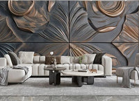 MU8844 Modern high-end golden gilded rock plate TV sofa background wall paper mural
