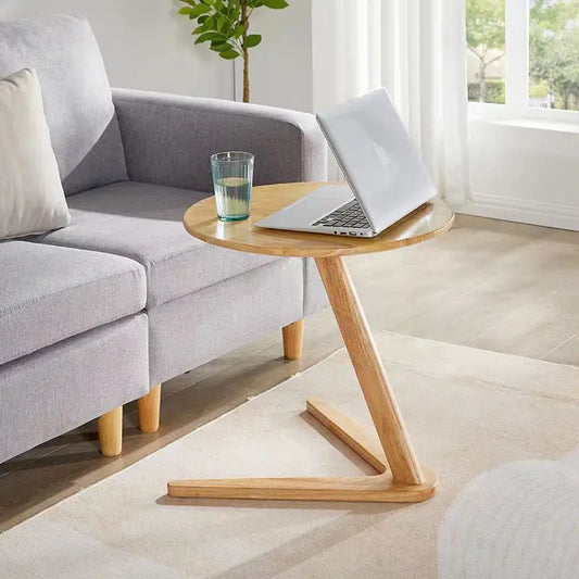 Solid wood small coffee table household living room small round table sofa edge table