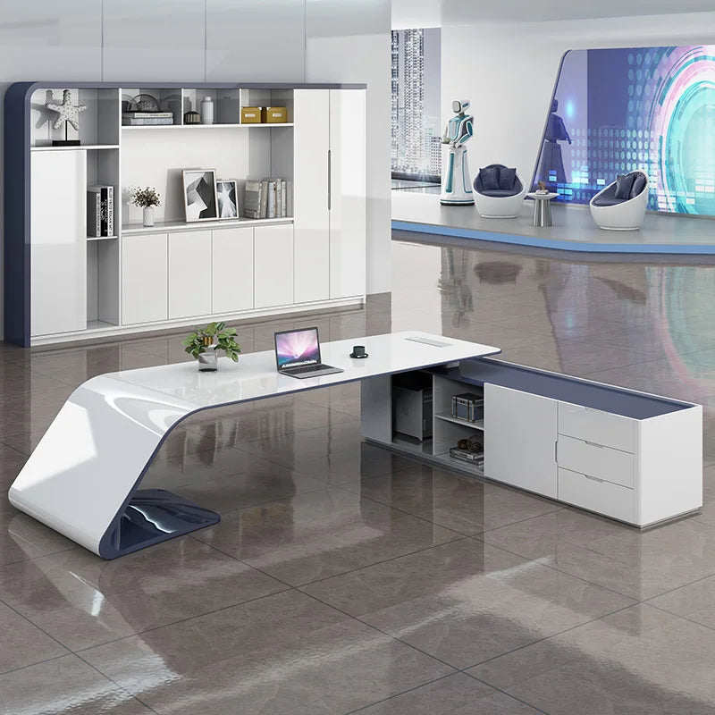 Escritorio De Oficina White Executive Luxury Office Table Office Desk Set Office Furniture Commercial Furniture Schreibtisch