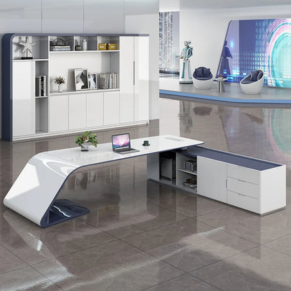 Escritorio De Oficina White Executive Luxury Office Table Office Desk Set Office Furniture Commercial Furniture Schreibtisch