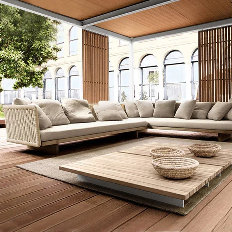 combination furniture Outdoor sofa, outdoor leisure terrace, patio, rattan sofa, teak villa, hotel, garden balcony