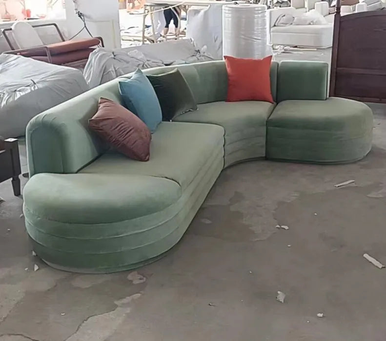 XL Nordic Light Luxury Curved Fabric Irregular Living Room Beauty Salon Modern Simple Sofa