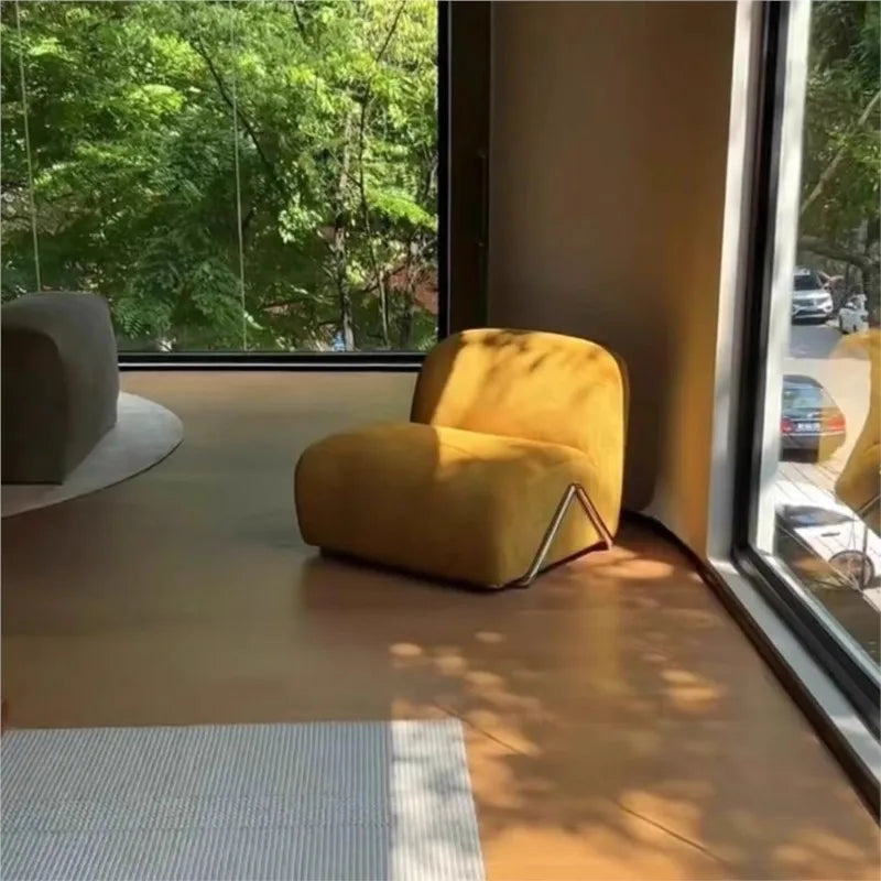 Modular Single Sofa Bedroom Balcony Living Room Leisure Chair Antique Designer Fabric Lazy Sofa Artistic Furniture