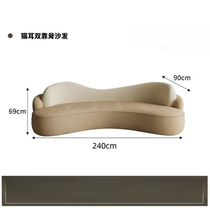Internet celebrity homestay cream wind sofa small apartment living room beauty salon reception lounge curved sofa combination