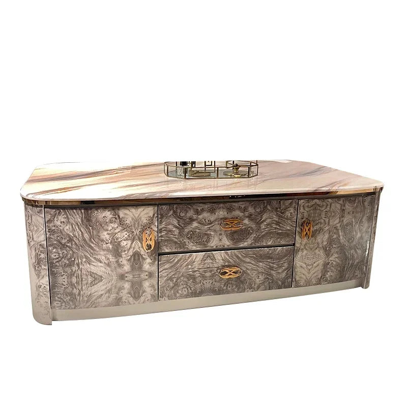 Light luxury modern Italian high-back leather sofa combination TF