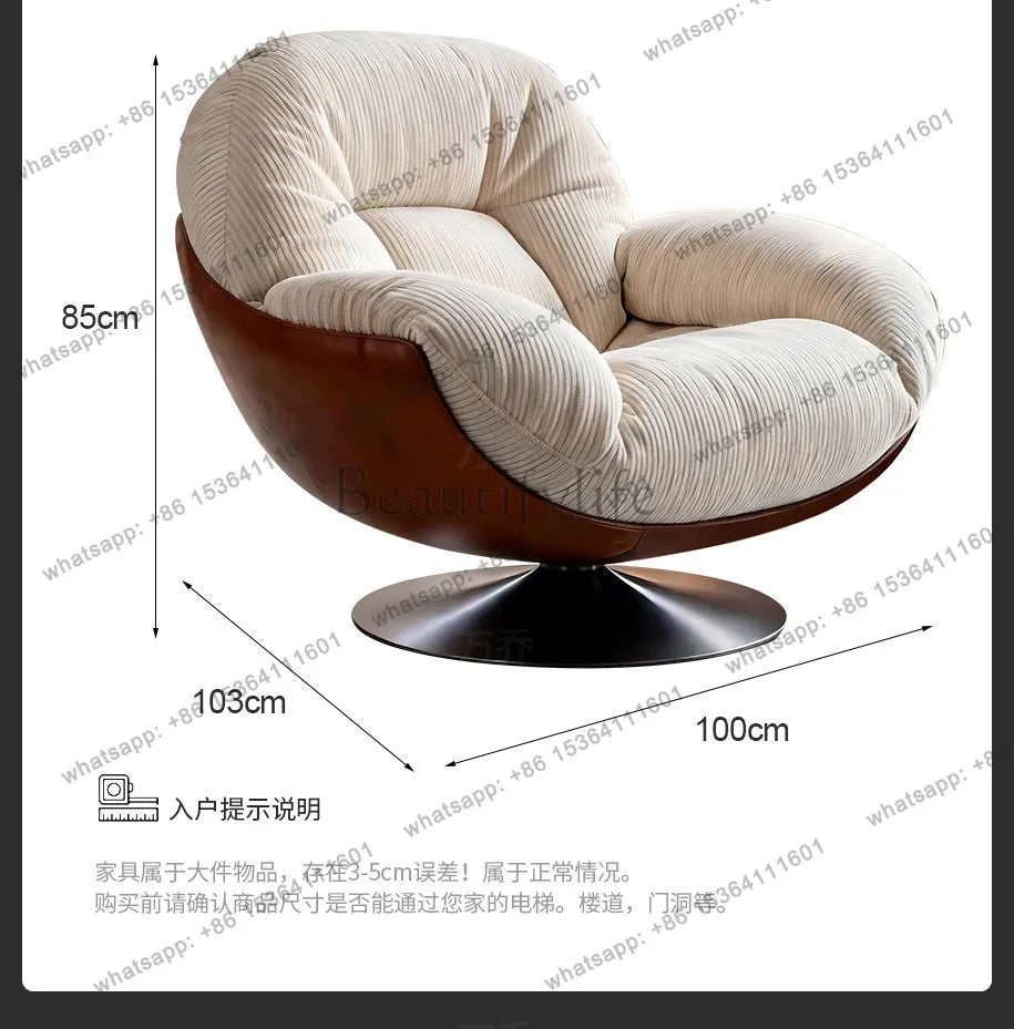 yj9 Medieval sofa chair living room balcony household light luxury high-end nest chair fabric single rotation