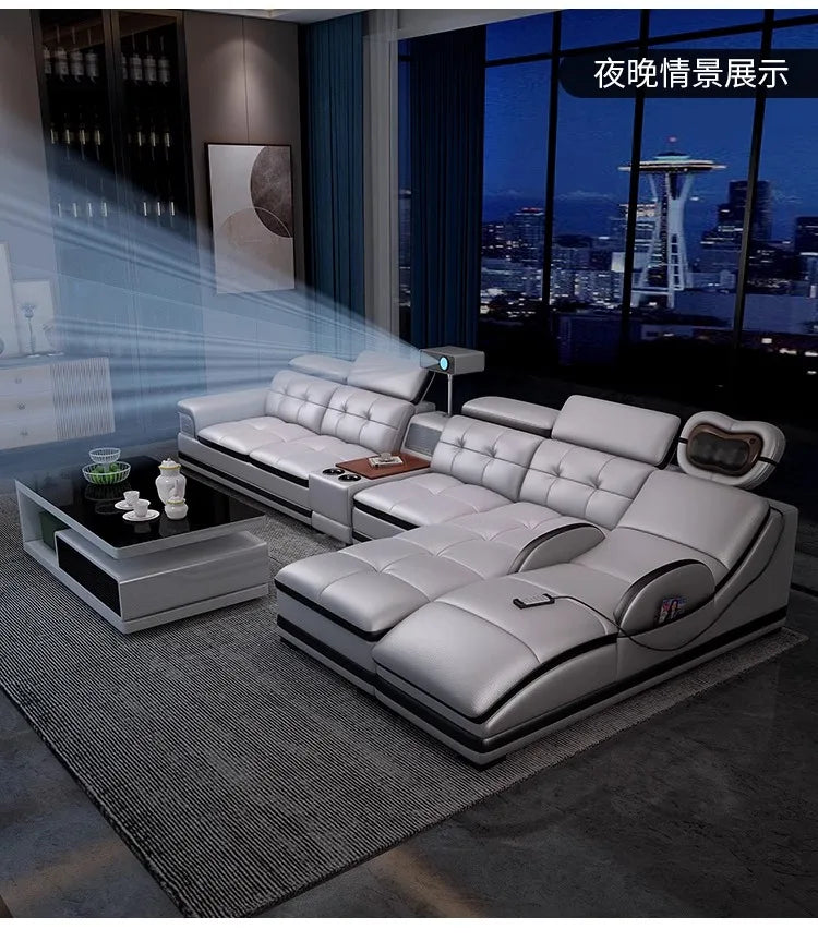 Modern Minimalist Sofa Electric Massage Chiar Floor Multifunctional Corner Sofa Lounges Relaxing Living Room Couch Furniture