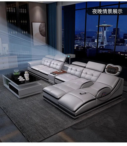 Modern Minimalist Sofa Electric Massage Chiar Floor Multifunctional Corner Sofa Lounges Relaxing Living Room Couch Furniture