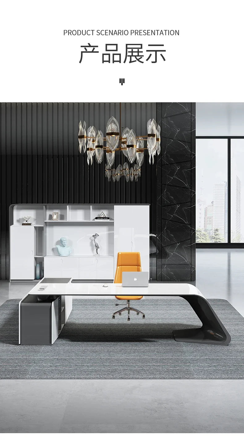 Minimalist Luxury High-end Designer Office Desk Fashionable High-end Modern Simple European Aesthetic Scrivania Trendy Furniture