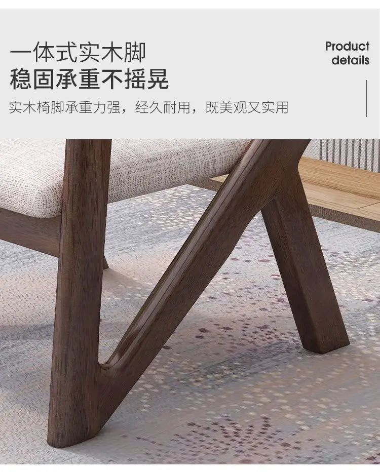 Walnut solid wood chair high value ins style book desk chair living room study back chair simple dining