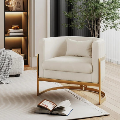 Upholstered Velvet Accent Chair Barrel Chairs Modern Living Room Armchair, Mid Century Lounge Chairs Sofa Tub Bucket Club Chair
