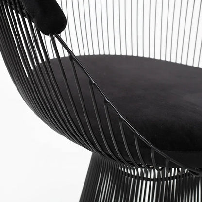 2025 Modern Luxury Black Painting Stainless Steel Dining Chair for Home Velvet Single Sofa Chairs Dining Table Chairs