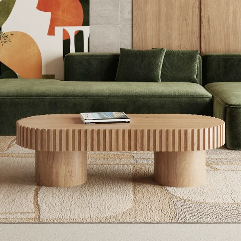 Modern luxury living room furniture coffee table round living room furniture hotel lobby center wooden coffee table