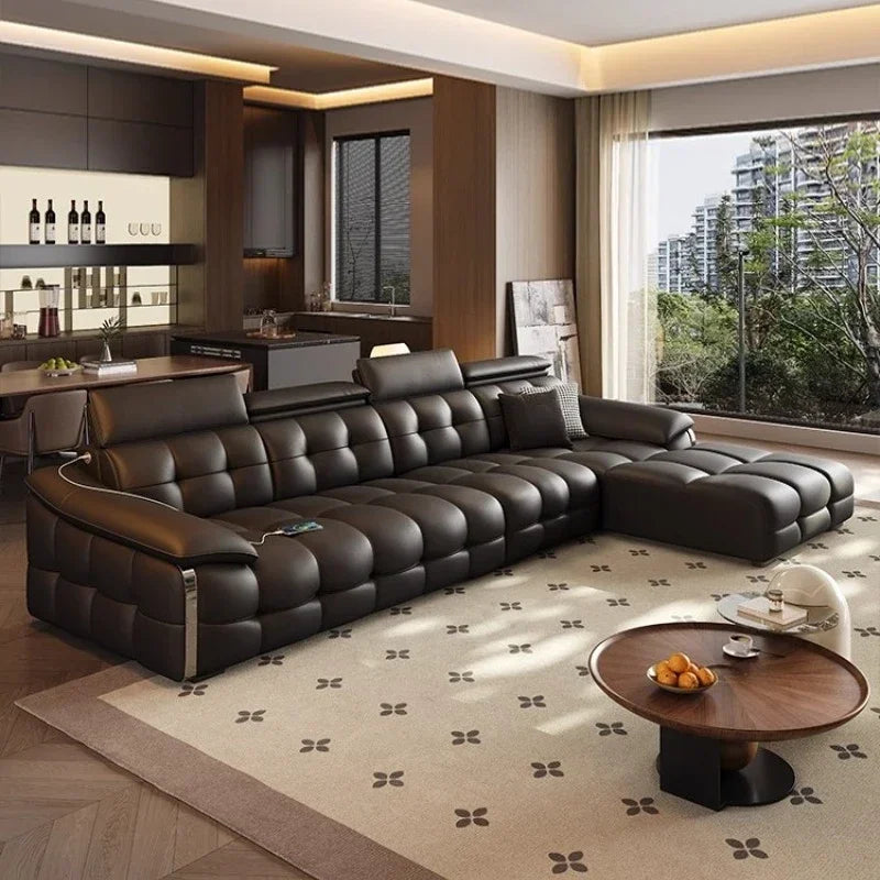 Modern Luxury Lawrence Sofa Leather Living Room Sofas Couch Armchair Home Furniture Leisure Sofa Armchairs Chaise Lounges
