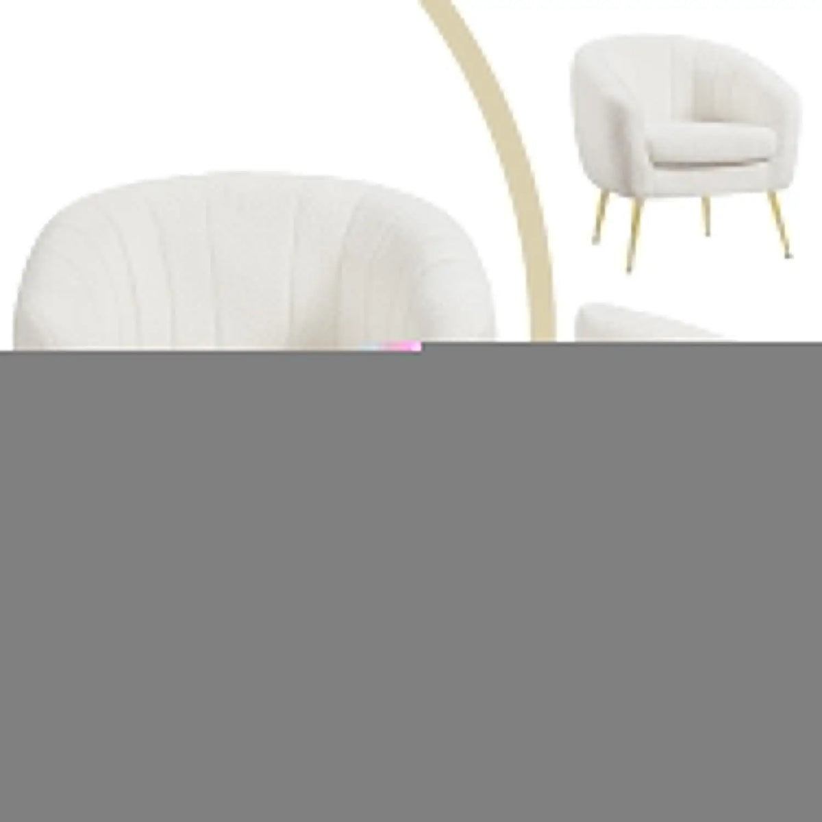 Sherpa Fabric Accent Chair, Modern Cozy Vanity Chair with Gold Metal Legs, Boucle Fabric Armchair with Removable, Customized