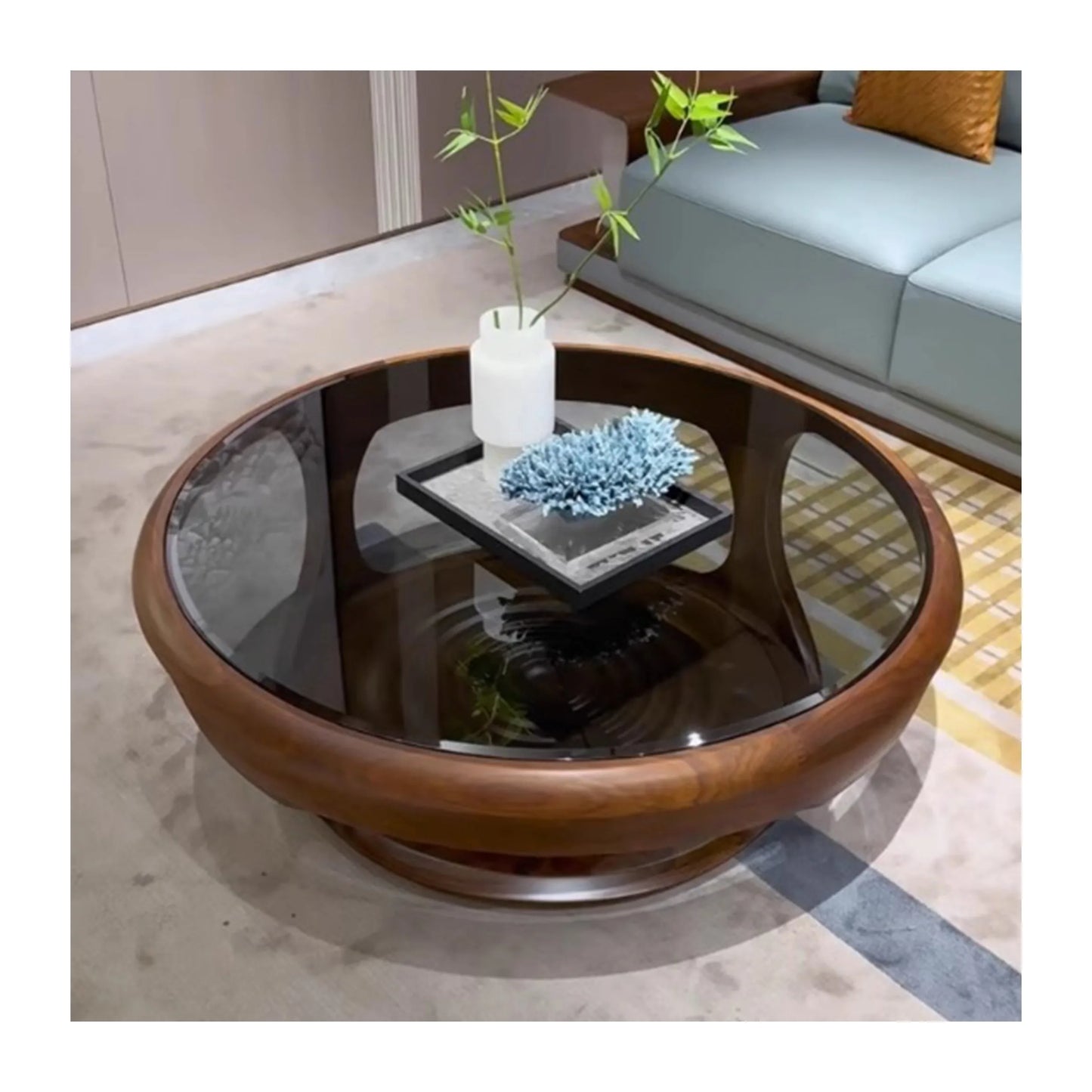 Table basse japonaise en bois massif, minimaliste italien, Table basse de luxe pour salon, Style Wabi-Sabi, meubles de maison créatifs FYCT