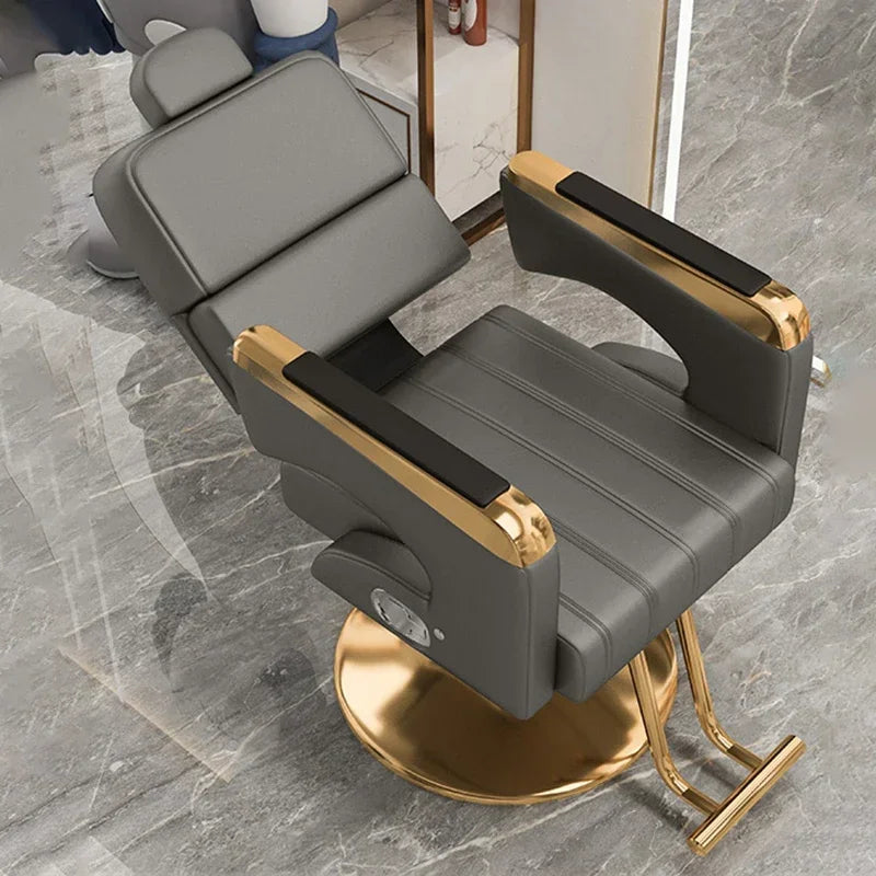 2025 Luxury Personalized Chair Barber Classic Hydraulic Reclining Release Salon Chair Leg Rest Professional Barberia Furniture