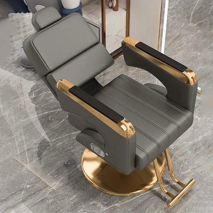 2025 Luxury Personalized Chair Barber Classic Hydraulic Reclining Release Salon Chair Leg Rest Professional Barberia Furniture