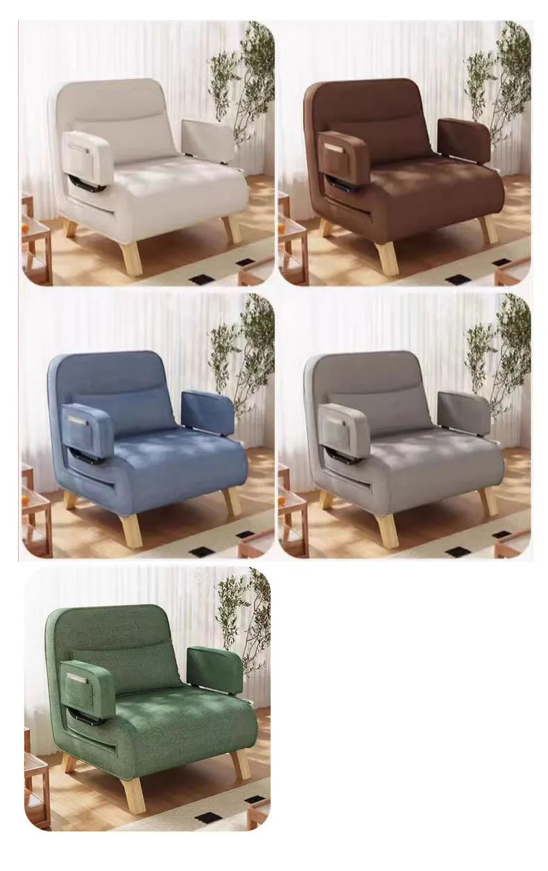Dual-use, living room, small apartment, single, double, multi-person, solid wood legs, sofa, lazy, foldable, multi-functional