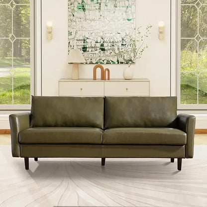 Modern Faux Leather Sofa for Small Spaces, 3 Seater, Bedroom, Office, Apartment, Living Room Couch, 80"