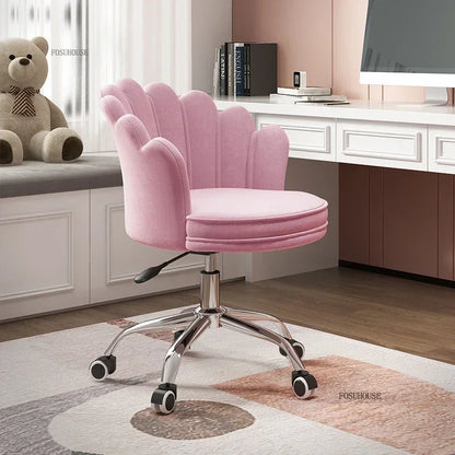 Creative Simple Fabric Petal Office Chairs Household Bedroom Gaming Chairs Lift Backrest Computer Chair for Study Desk Chair WW