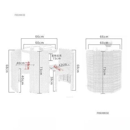 Rattan Garden Furniture Sets Balcony Home Table Chairs Storage Leisure Table and Chair Three-piece Set Outdoor Patio Combination