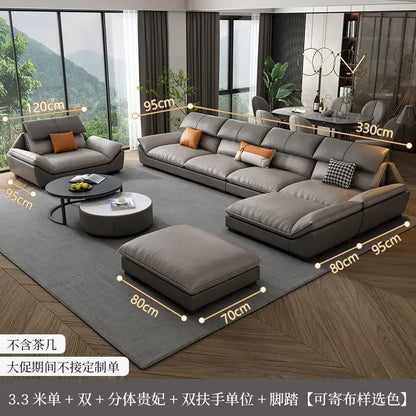Nordic leave-in light luxury technology cloth sofa modern simple living room fabric latex minimalist sofa