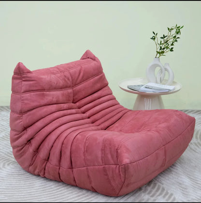 Lazy sofa, togo caterpillar sofa, light luxury, simple Internet celebrity creative chair, suede freehand space recliner
