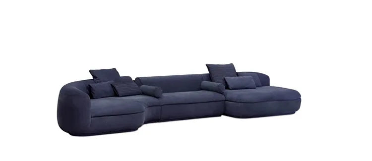 Curved sofa minimalist designer large corner fabric sofa combination