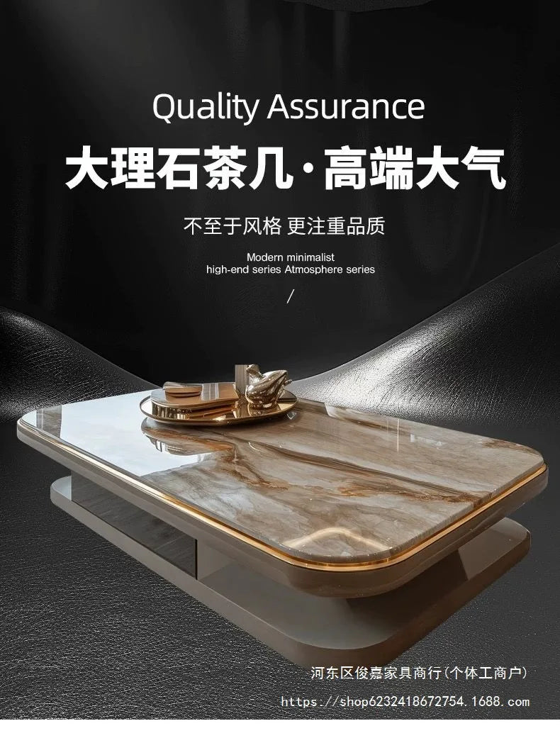 Light luxury modern coffee table microcrystalline stone high-end home high-end new living room villa marble lengthening