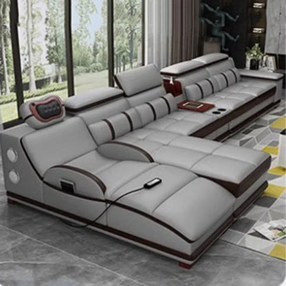 Massage Modern Leather Sofa Luxury Multi Functional Italian Recliner Sofa Couch Puffs Divano Da Soggiorno Living Room Furniture