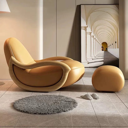 Italian Living Room Chair, Simple White Design, Lazy Designer Recliner, Comfy Armchair Sofa, Fauteuil Salon Home Furniture