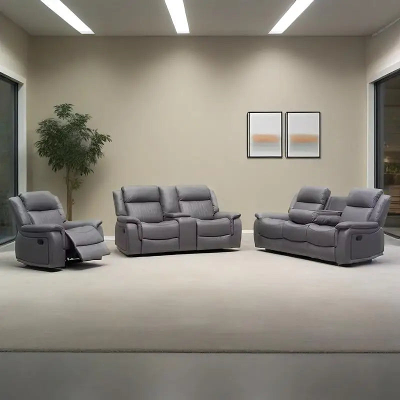 Couch Lounge Suite Set for Living Room Wholesale Leather Extendable  Loveseat Couple 3 Seat Manual Recliner Sofa